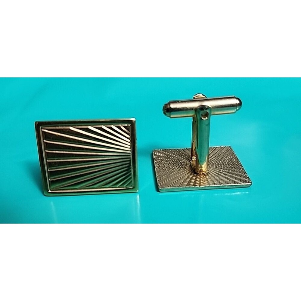 Vintage Men’s Gold-Tone Cufflinks – Classic Mid-Century Retro Costume Jewelry